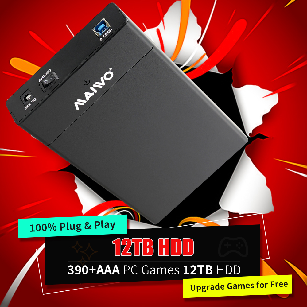 Gaming Console Windows - Playnite System Portable 12TB Gaming HDD