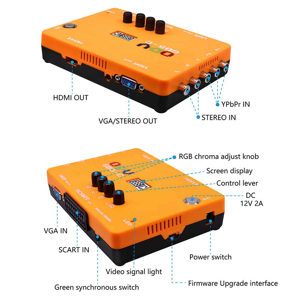 Gaming Console Mini - ODV-GBS-C Component/VGA/Scart to VGA/HDMI-Compatible Scan Converter