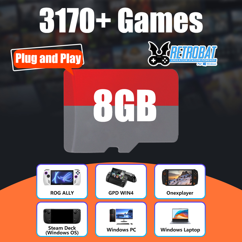 Laptop Gaming Console - 8GB TF Game Card with 3170