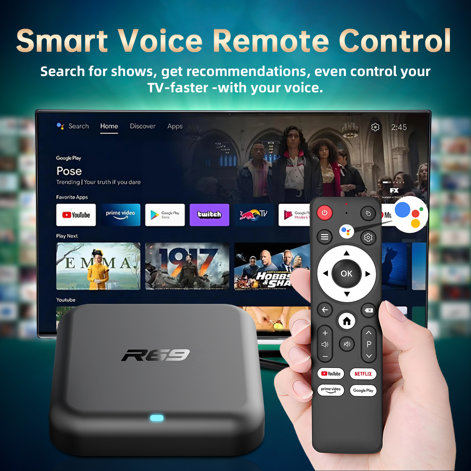 Smart TV Box Android 14.0 Goog - Gaming Console Youtube avaliação e preço