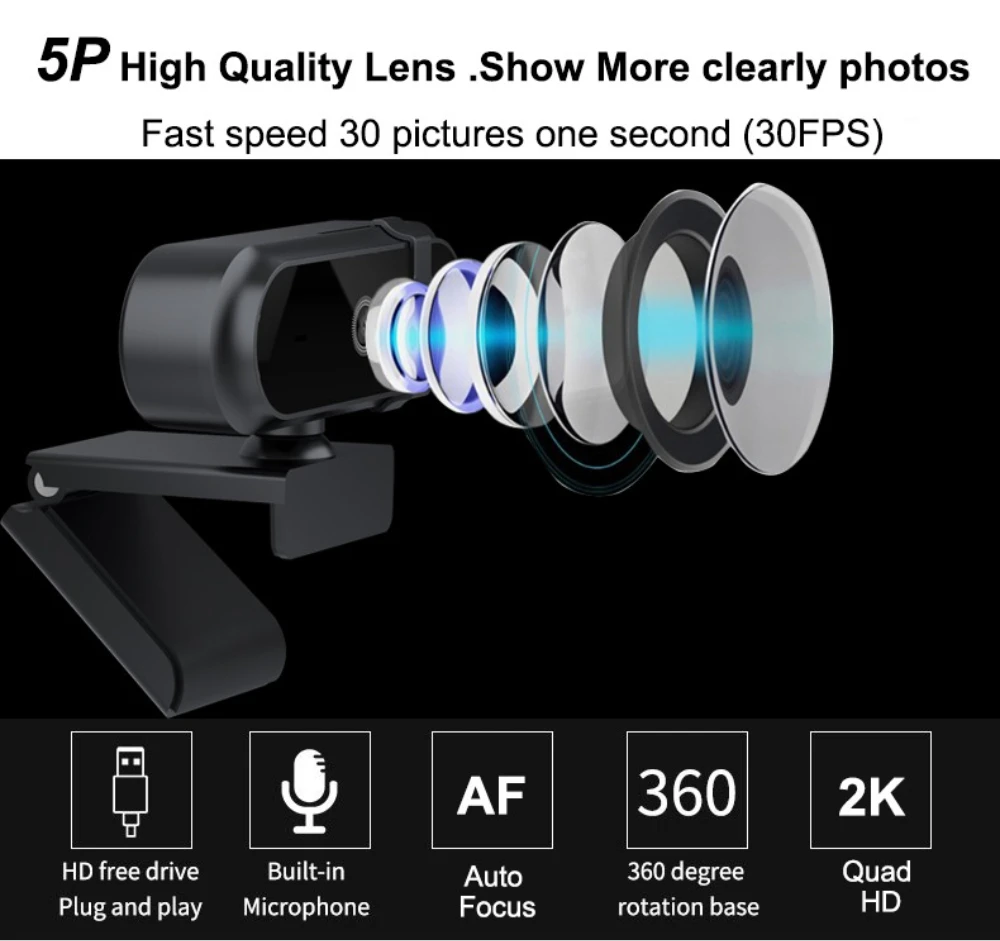 4K 2K Autofoucs Webcam 30fps F - Gaming Console Youtube avaliação e preço