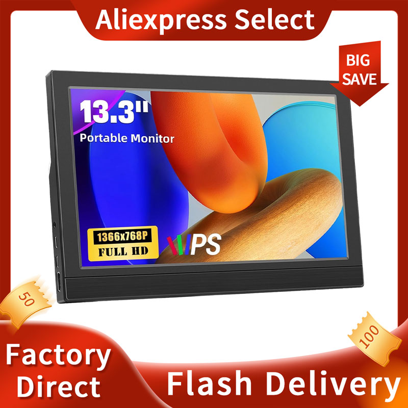 Portable Monitor 13.3Inch LED  - Gaming Console Connect With Phone avaliação e preço