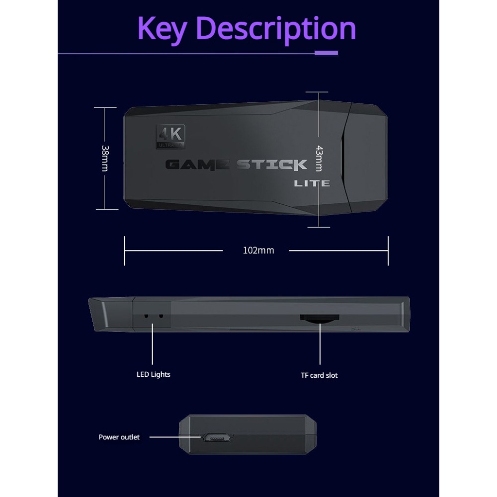 Portable 4K Retro Game Stick C - Laptop Gaming Console avaliação e preço