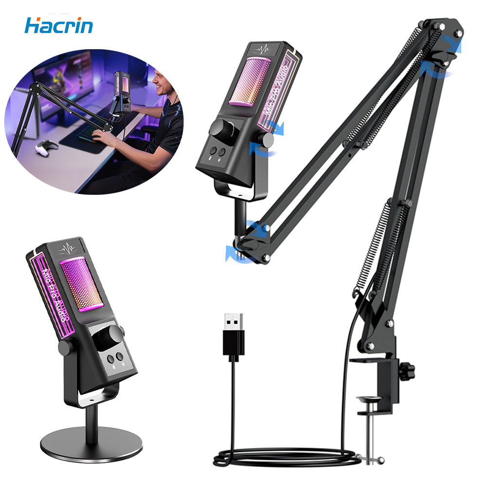USB Gaming Microphone with Arm - Gaming Console Youtube avaliação e preço