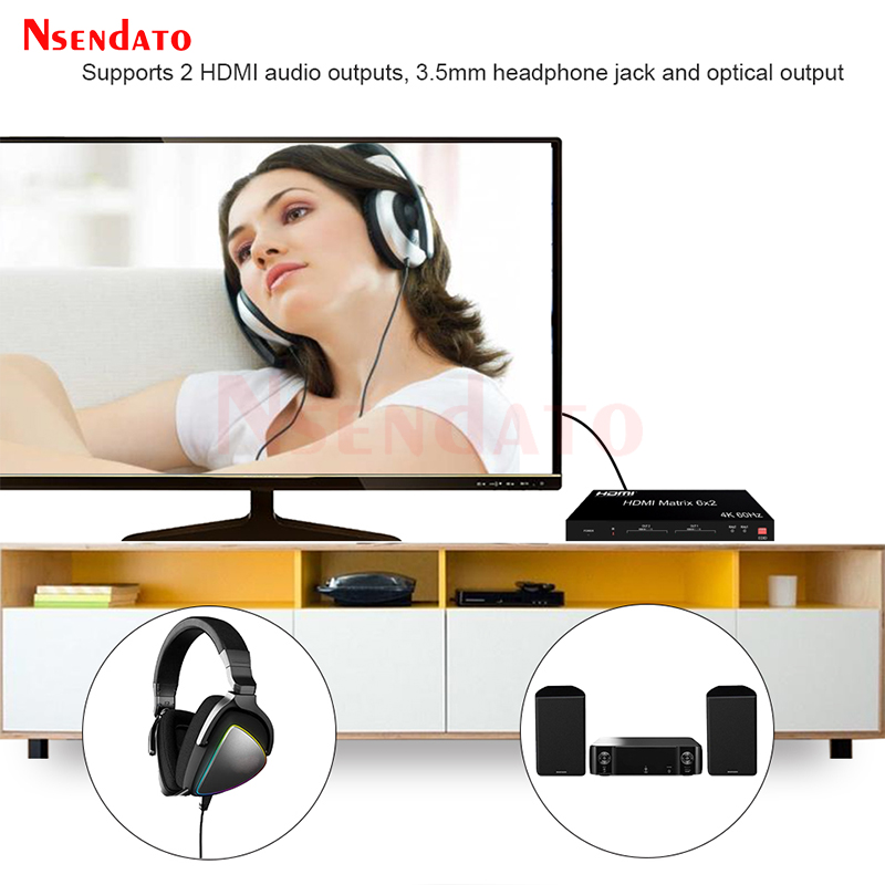 6x2 HDMI Matrix Switch 4k 60hz - Gaming Console Bundle avaliação e preço