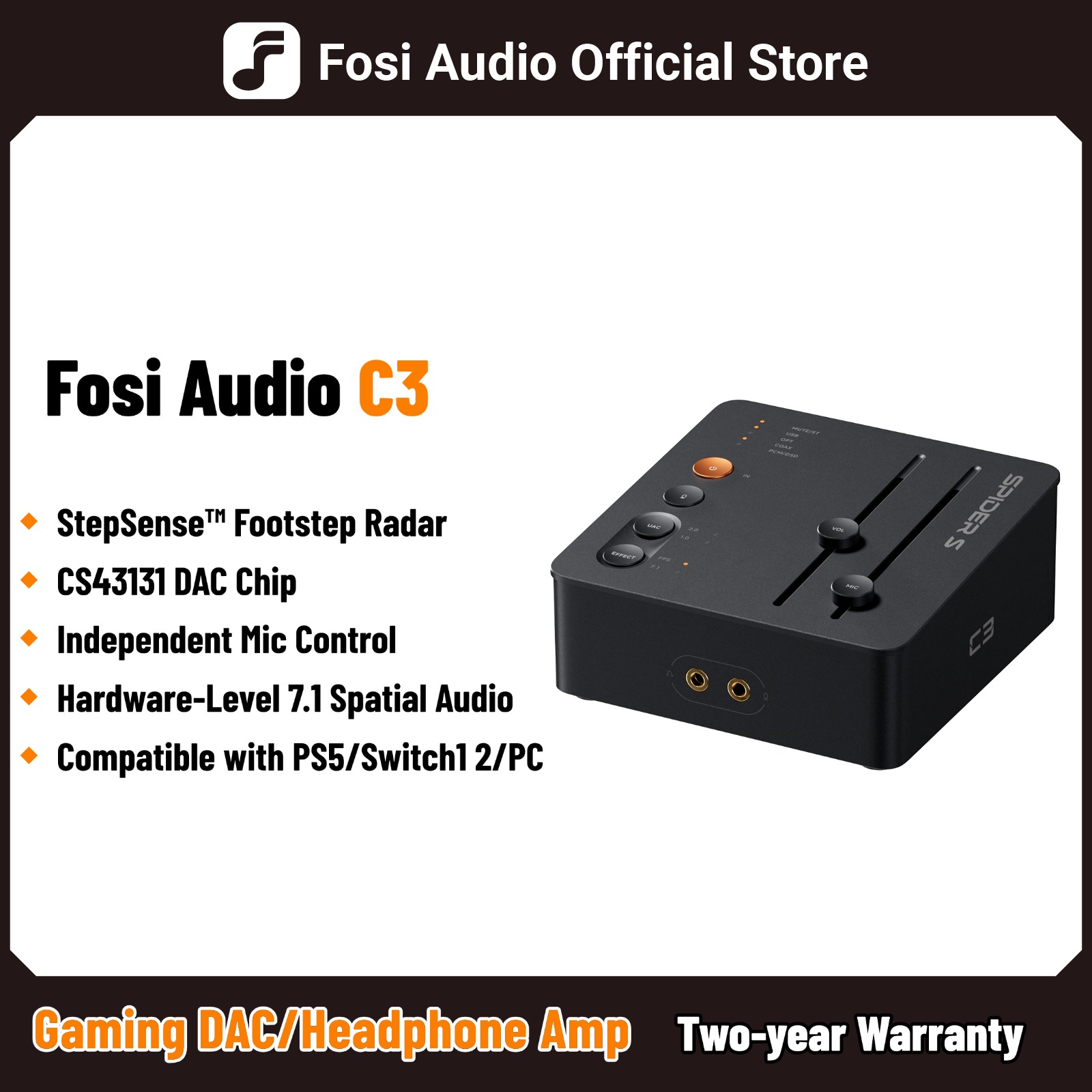 Fosi Audio C3 Gaming DAC Headp - Gaming Console Mini avaliação e preço