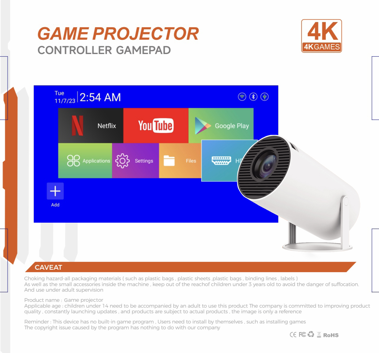 3D Game Projector 2 in 1 F300  - Gaming Console Youtube avaliação e preço