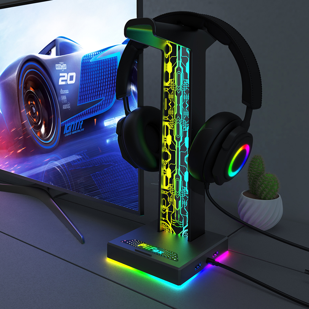 RGB Gaming Headphone Stand Dua - Headset Gaming Console avaliação e preço