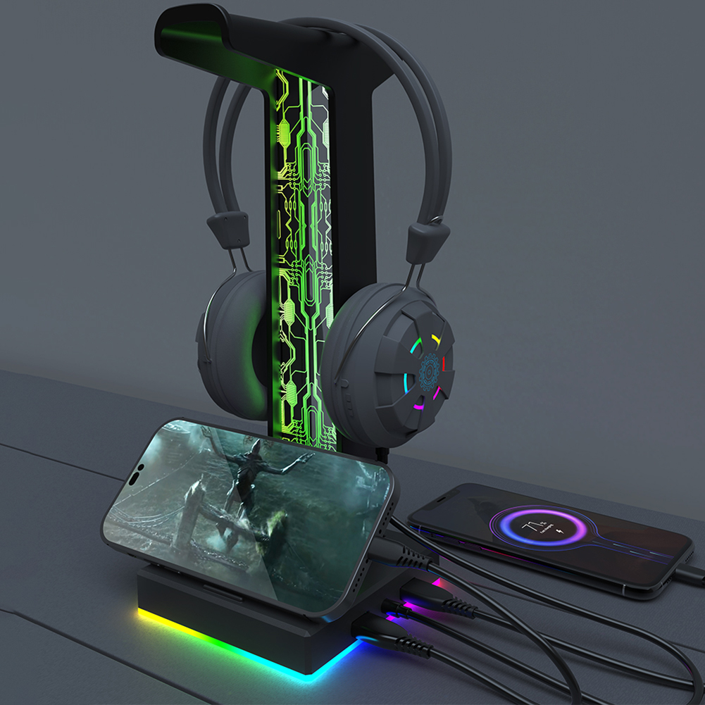 RGB Gaming Headphone Stand Dua - Headset Gaming Console avaliação e preço