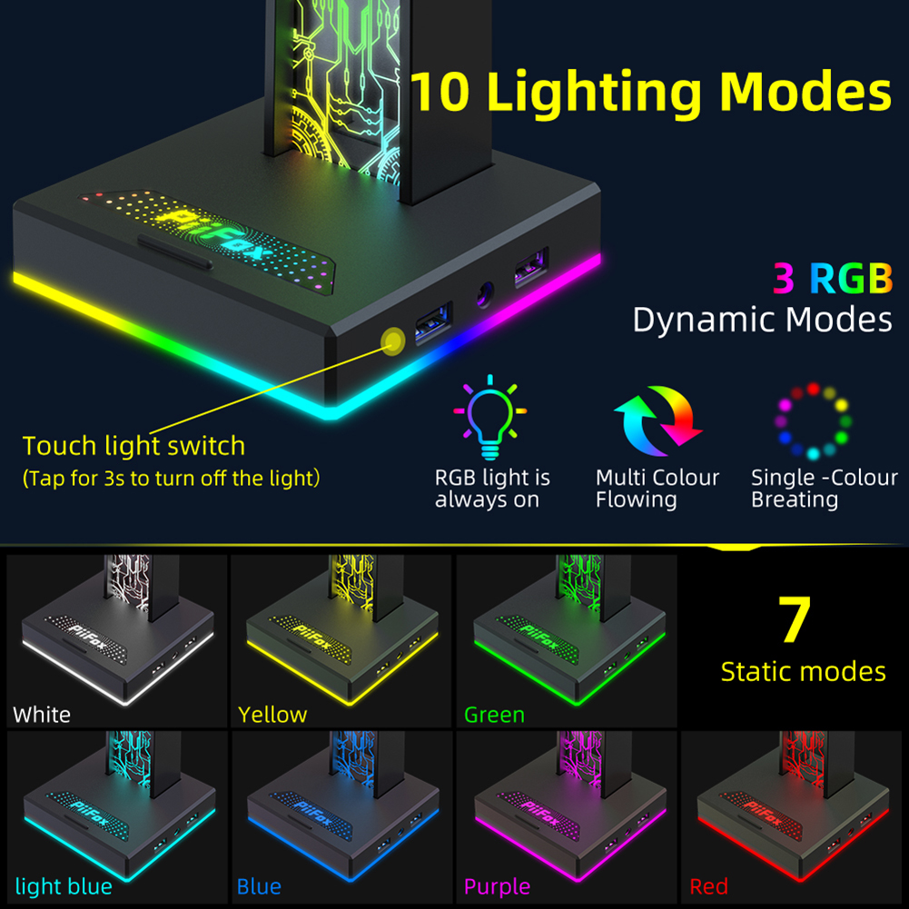 RGB Gaming Headphone Stand Dua - Headset Gaming Console avaliação e preço